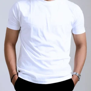 Premium Basic Plain T-shirt Warna Putih 100% Cotton